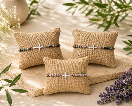 Chain adjustable 4mm natural stone bracelet