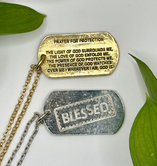 Blessed Dog Tag Necklace