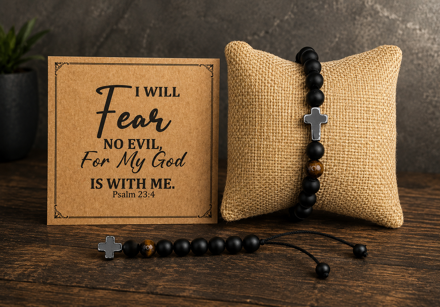 Obsidian & Tigers eye adjustable bracelet
