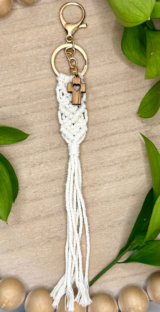M & W Cross Keychain