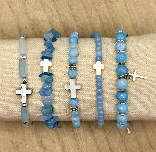 Natural Stone Cross bracelets